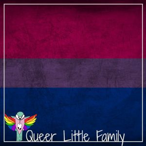 The Bisexual pride flag - pink, purple and blue horizontal stripes